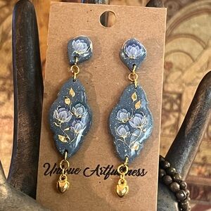 Blue Floral Earrings